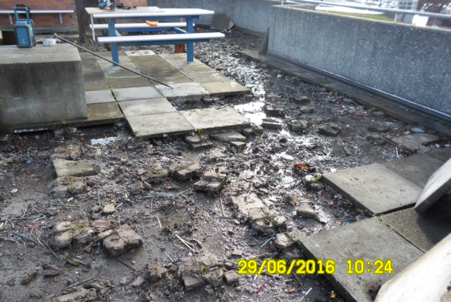 Before shot of Rosny College redeveloped deck