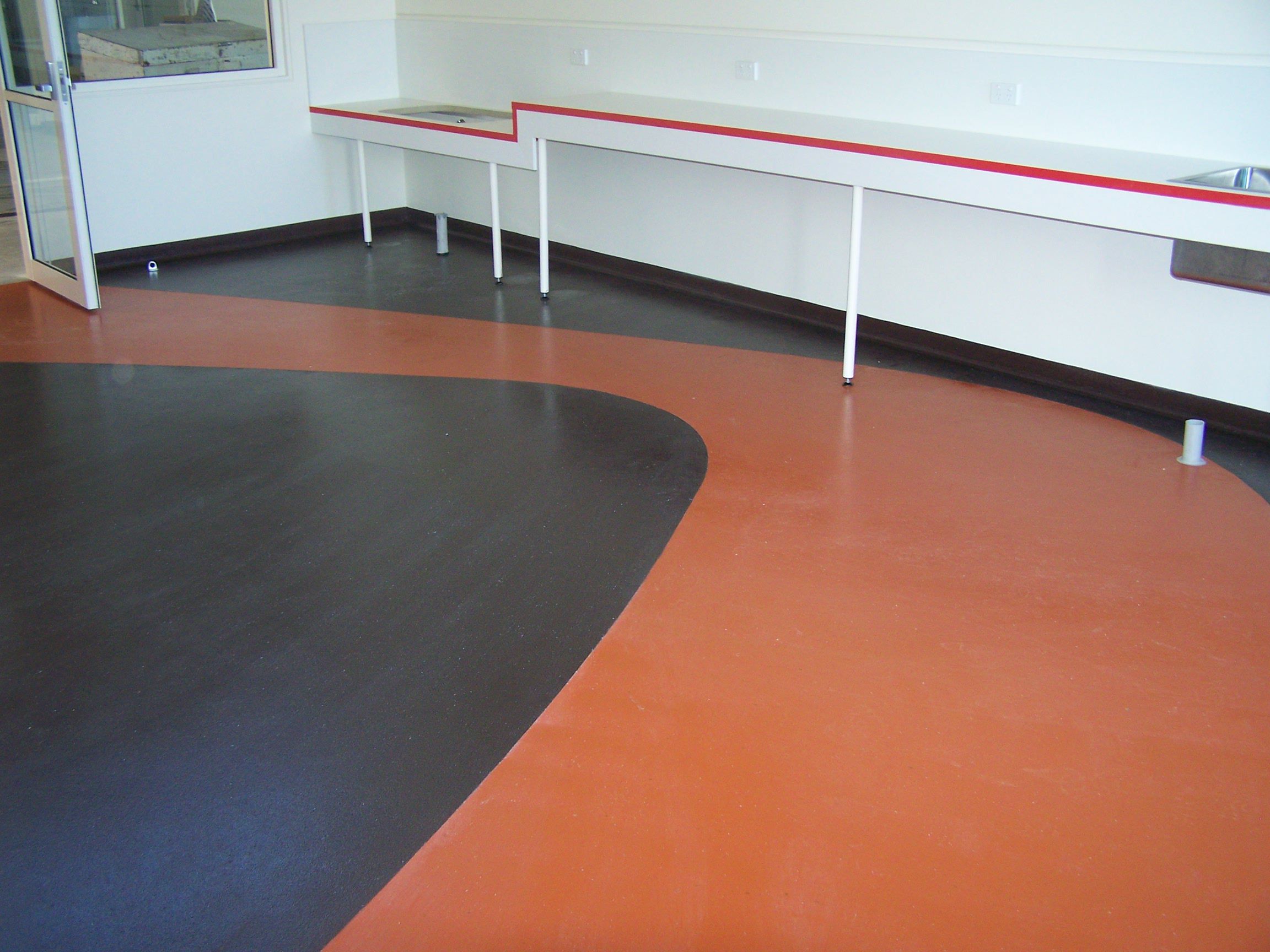 epoxy coating applied to school class room